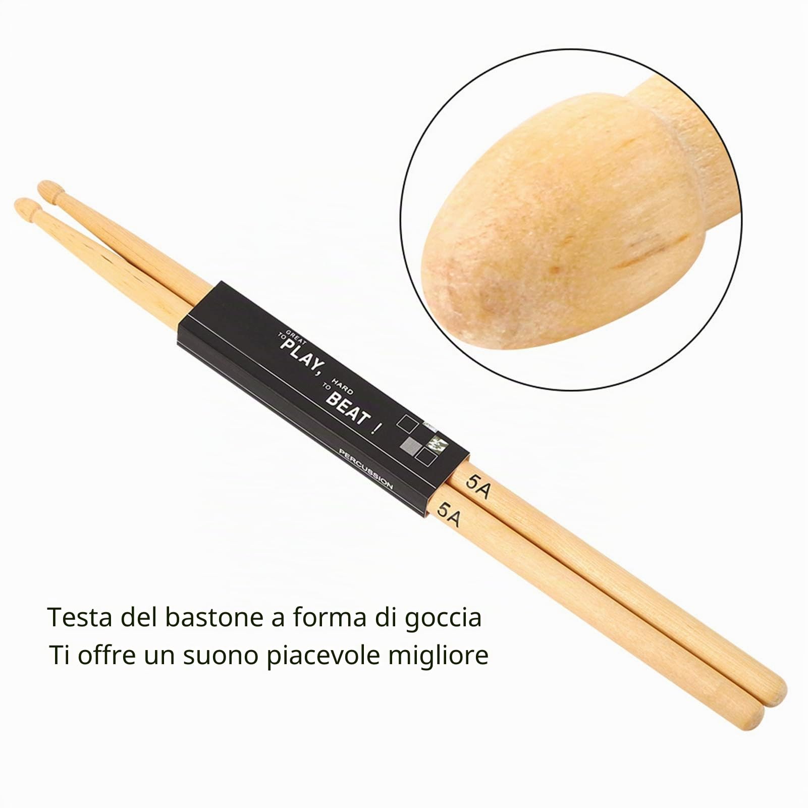 5a Bacchette per batteria Promark 40×9×6 12 paia di bacchette in legno d'acero rullante pratica sul palco prestazioni 5a