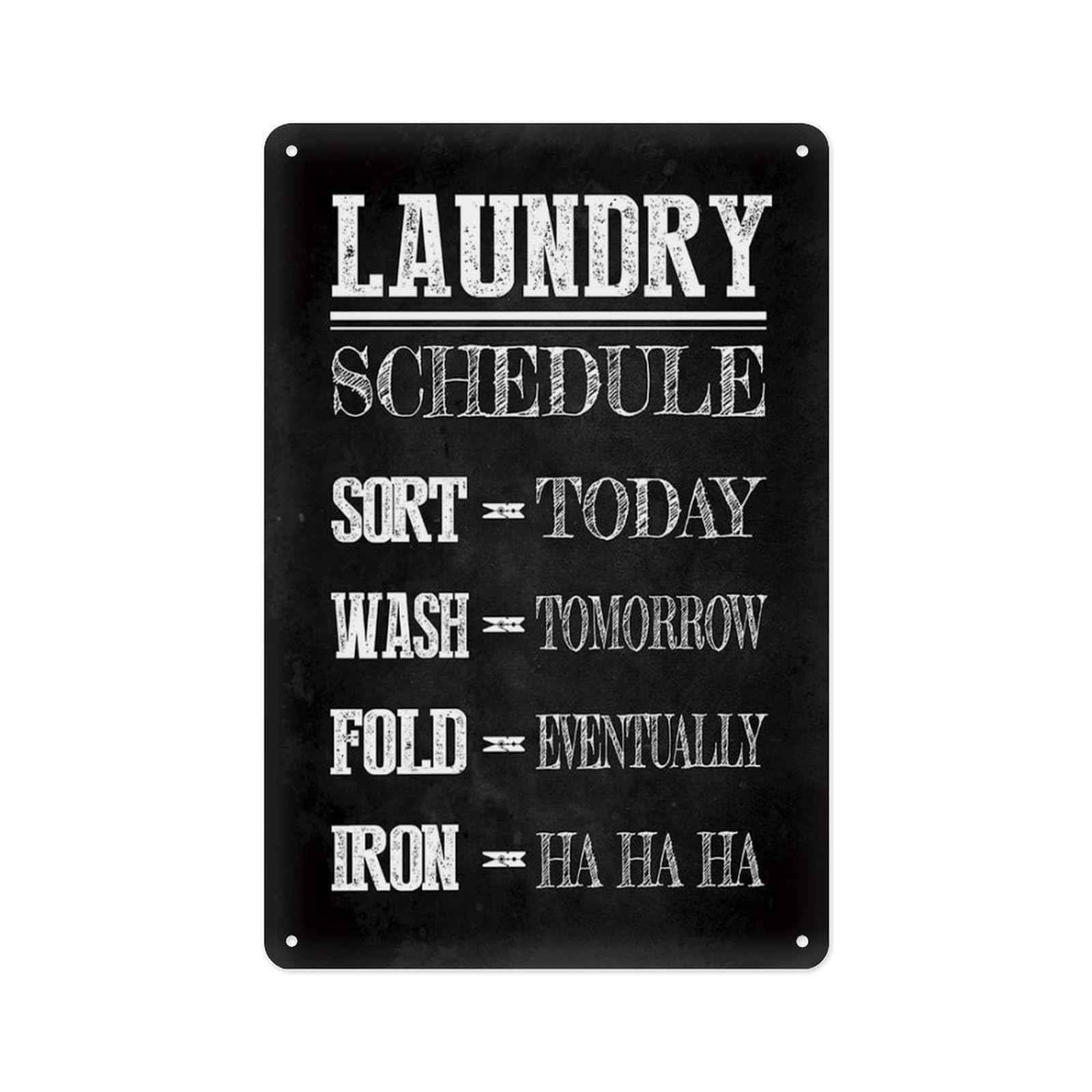 peiyeety Metal Tin Sign 8 X 12 Inch - Laundry Schedule - Poster Metal Plaque, For Events, Restaurants, Hotels Bathroom Wall Art Decor