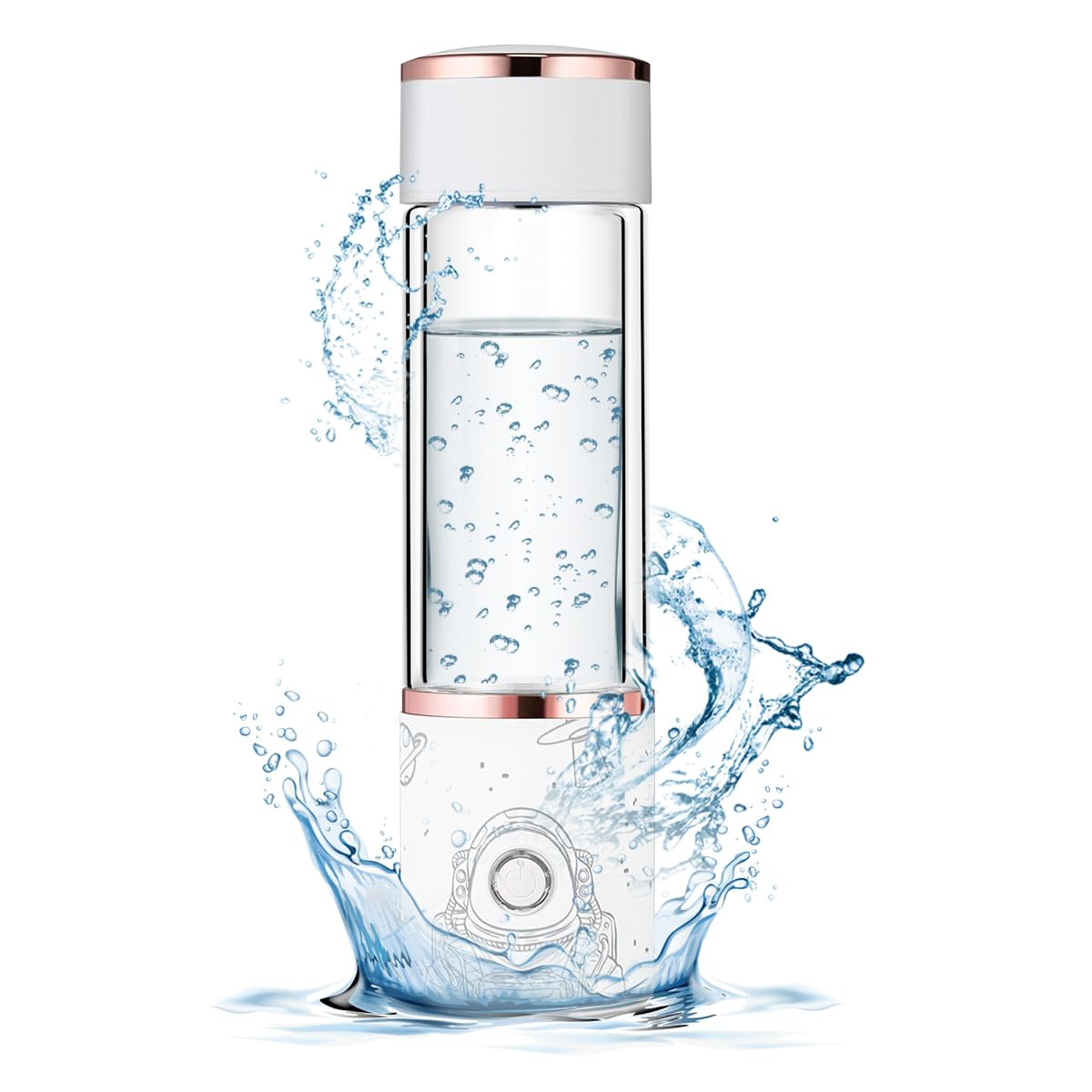 JAOGAUS Bottiglia Di Idrogeno, Bottiglia D'acqua Portatile a Idrogeno, Generatore Di Idrogeno Acqua Ricaricabile Con Tecnologia SPE e PEM, Ionizzatore Ricco di Idrogeno Per La Casa e il Fitness
