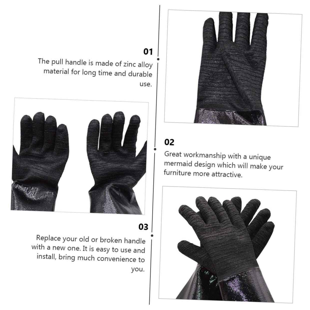 Guanti Ignifughi Resistenti al Calore in Neoprene, 1 Paio Nero | Forno, Barbecue e Cucina, Protezione Polso da Scottature, Riutilizzabili, per Cottura ad Alte Temperature