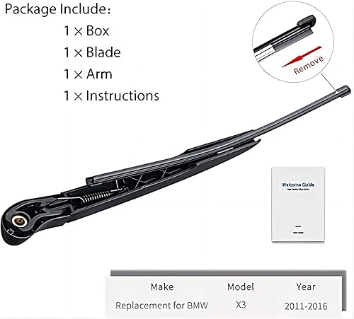 Miniatura 5 de Repuesto para BMW X3 F25 2011-2017, juego de limpiaparabrisas trasero, estilo OEM de OTUAYAUTO Factory