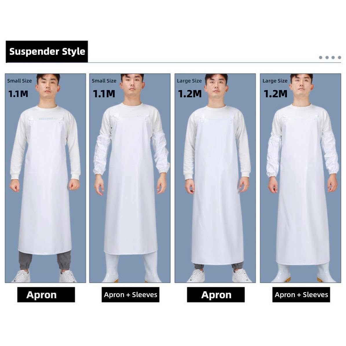 Delantal de PVC Impermeable Blanco, Pack de 10 Piezas, Delantal de Trabajo Pesado Resistente a Productos Químicos y a Prueba de Aceite, Ideal para Cocina, Lavavajillas y Uso Industrial