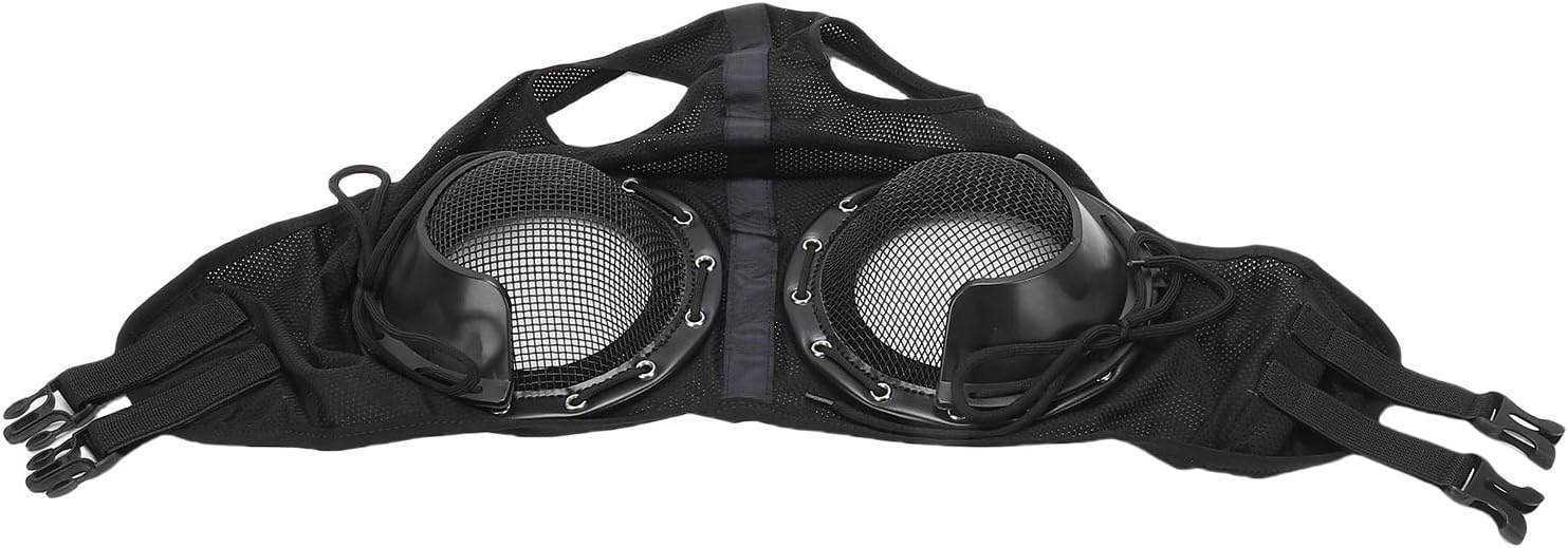 Haofy Horse Racing Goggles with Sandproof Net Cover, Adjustable Blinkers for Horses, Detachable Half Cover for Fly Control and Protection in Muddy or Dusty Conditions, Family