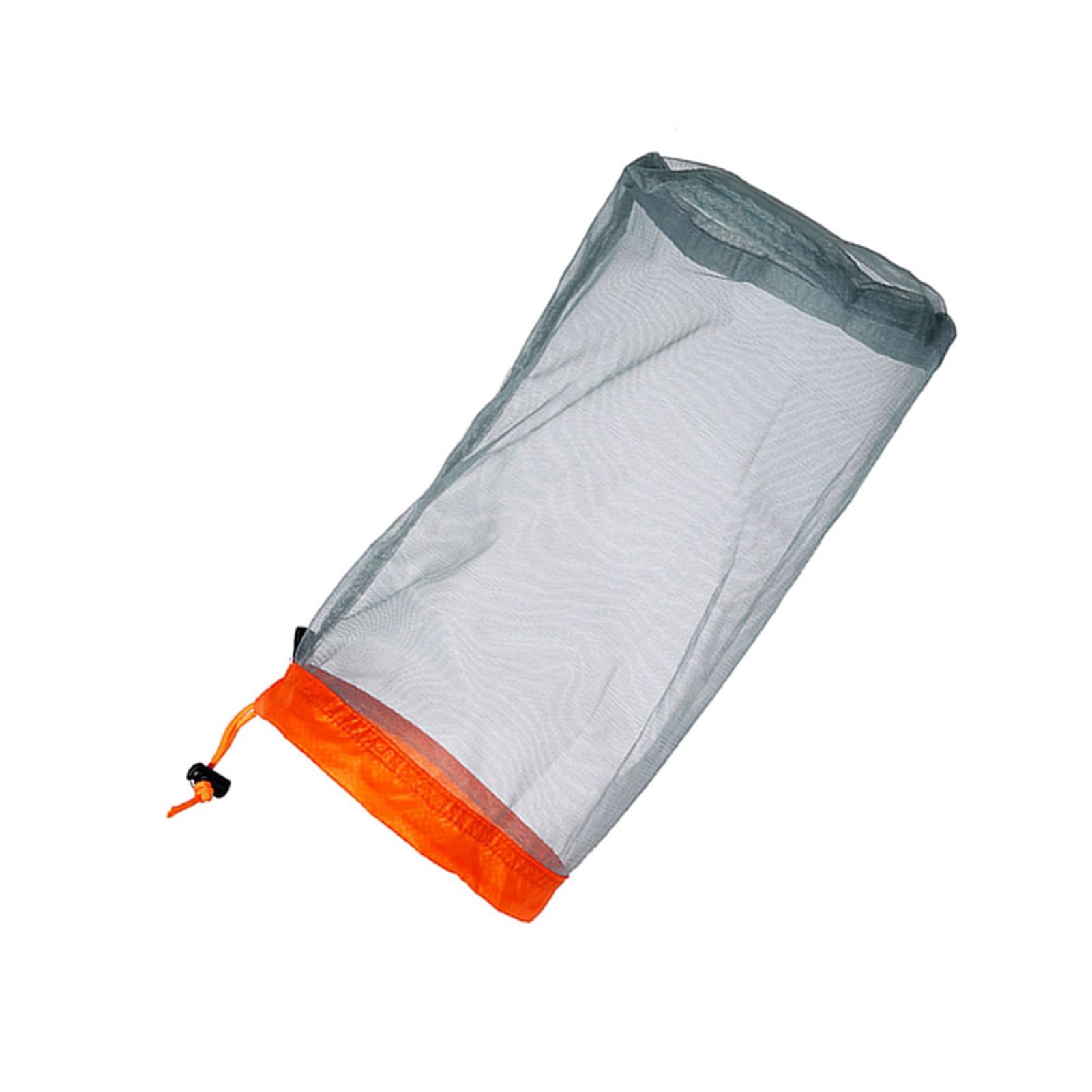 Bolsa de malla transpirable, resistente nylon gran capacidad con cordón para deportes, camping y hogar