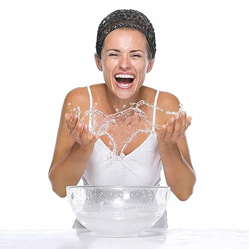 Miniatura 5 de 5 Pack Mesh Crochet Hairnet Rayon Knit Neck Caps Cropped Women's Hairnet Crocheted Night Caps (Black)