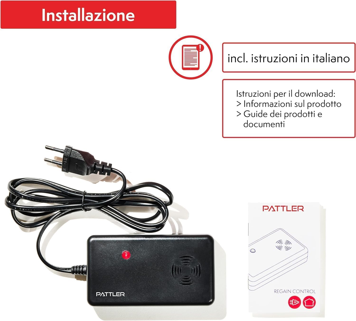 PATTLER® Repellente Indoor Martore con Ultrasuoni - Protezione Casa, Soffitte, Fienili, Garage O Carport, Protezione Immediata e a Lungo Termine - Funziona con Collegamento alla Rete Elettrica - 2 Pz