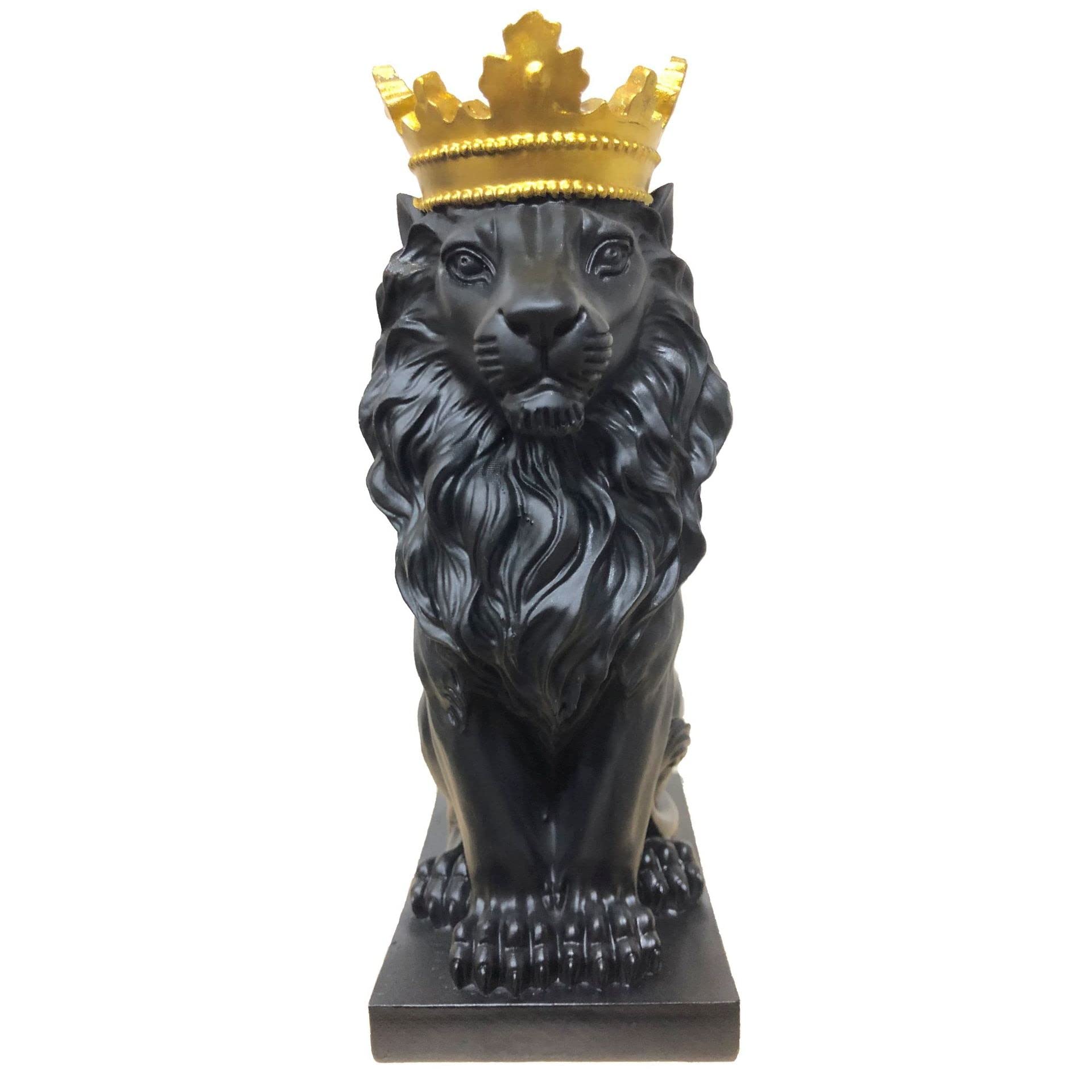 BHGFYXBS Decorative Statue Lion Statues Crown Lion Sculpture Nordic Home Decor Resin Figurine Model Animal Abstract Nordic Decoration Home Home Decorations,Black-17x10x8cm
