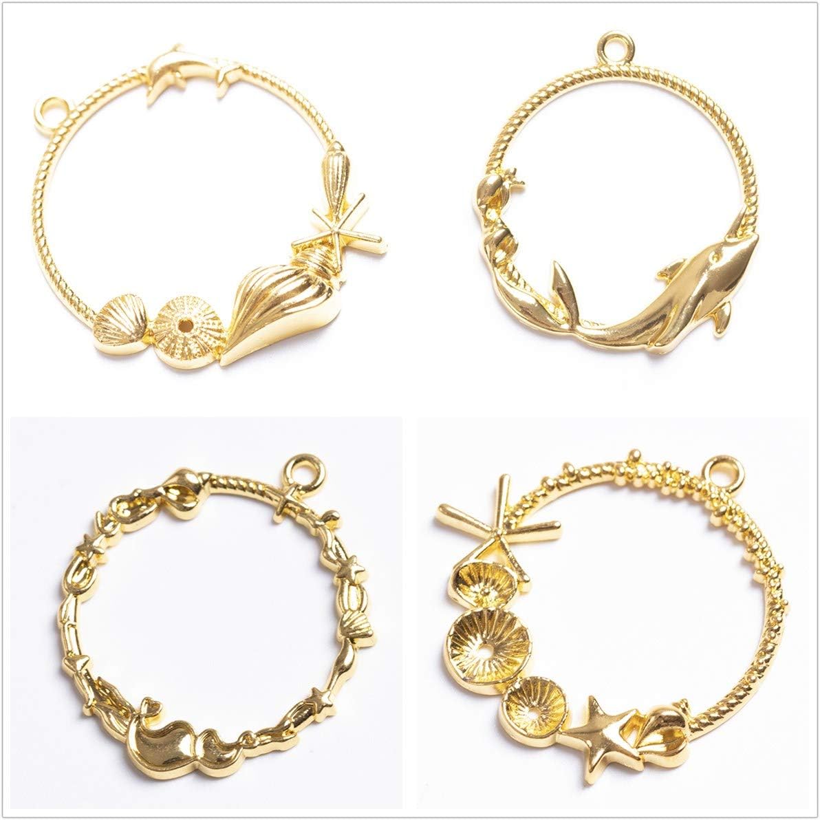 300ml Crystal Clear UV Epoxy Resin with 30 Open Back Bezels + 3 Silicone Molds with 35 Shapes for Jewelry Making with 2 Tapes | DIY Pendants Necklaces Drop Earrings Keychains Brooches with Resin