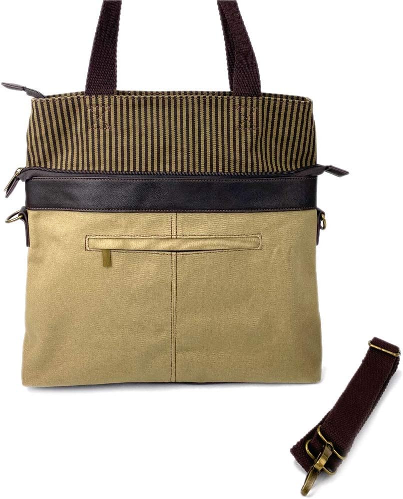 Chala Large Canvas Cloth Tote Bag with Leather Playful Animal Characters