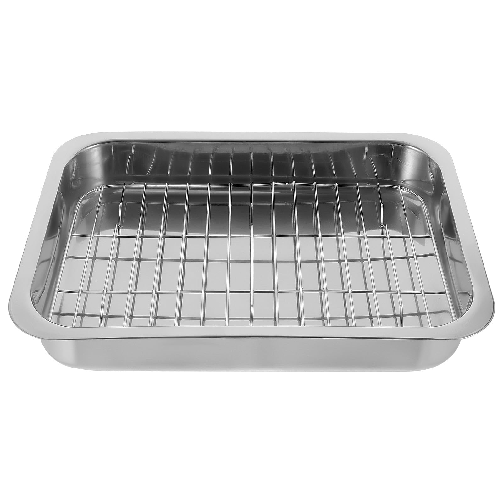 Beavorty Bandeja de Horno Rectangular con Rejilla Práctica y Fácil de Usar de Acero Inoxidable para Colección Personal o Fiesta