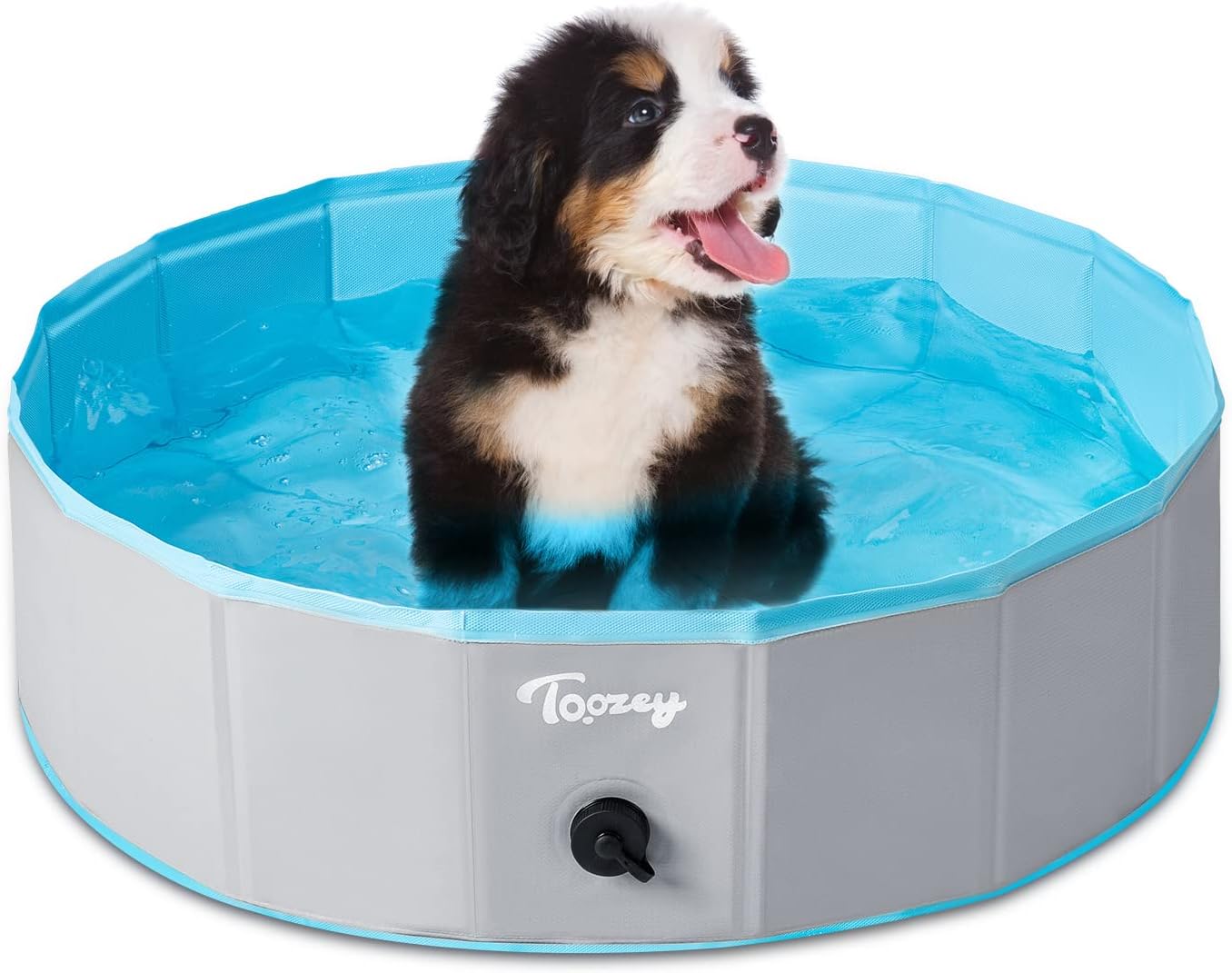 Toozey Dog Pool, Hard Plastic, Slip-Resistant Kiddie Pool, Foldable, Portable PVC Pet Swimming Pool for Kids, Large Medium Small Dogs