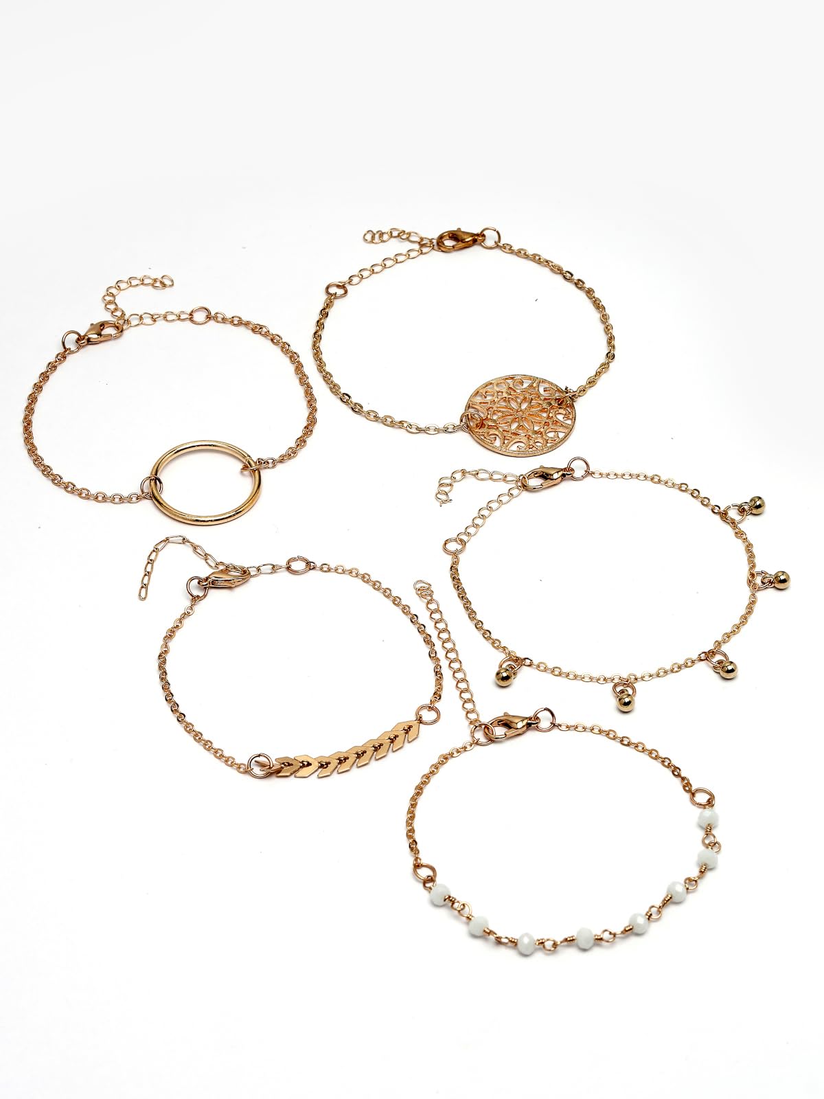 Geometric Adjustable Combo Bangle Bracelet Set