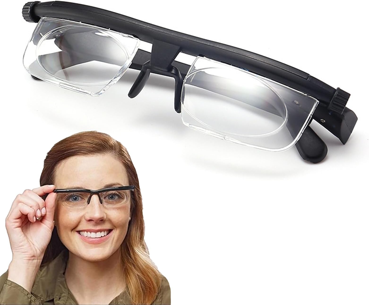 Adjustable Glasses Distance Glasses Long Distance Glasses TR90 Variable Focus Dial Adjustable Eyeglasses Clear Vision Suitable for Women Men HD Upgraded Deep Focus Adjustable