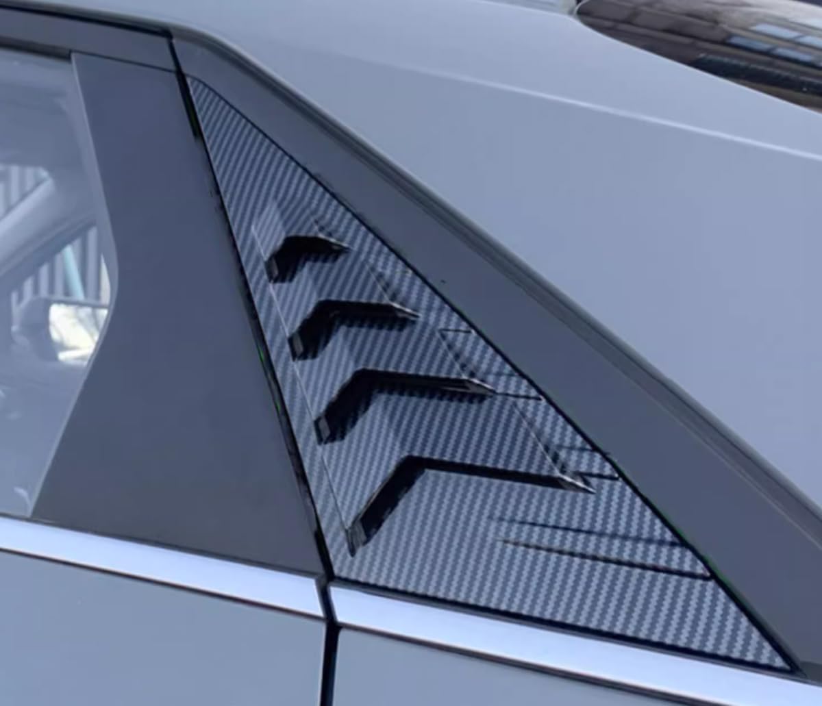 Car Accessories Fit for Hyundai Elantra 2021 2022 2023 2024 2025 Rear Window Shutter Louvers Cover Trim (Carbon Fiber) 2PCS ABS