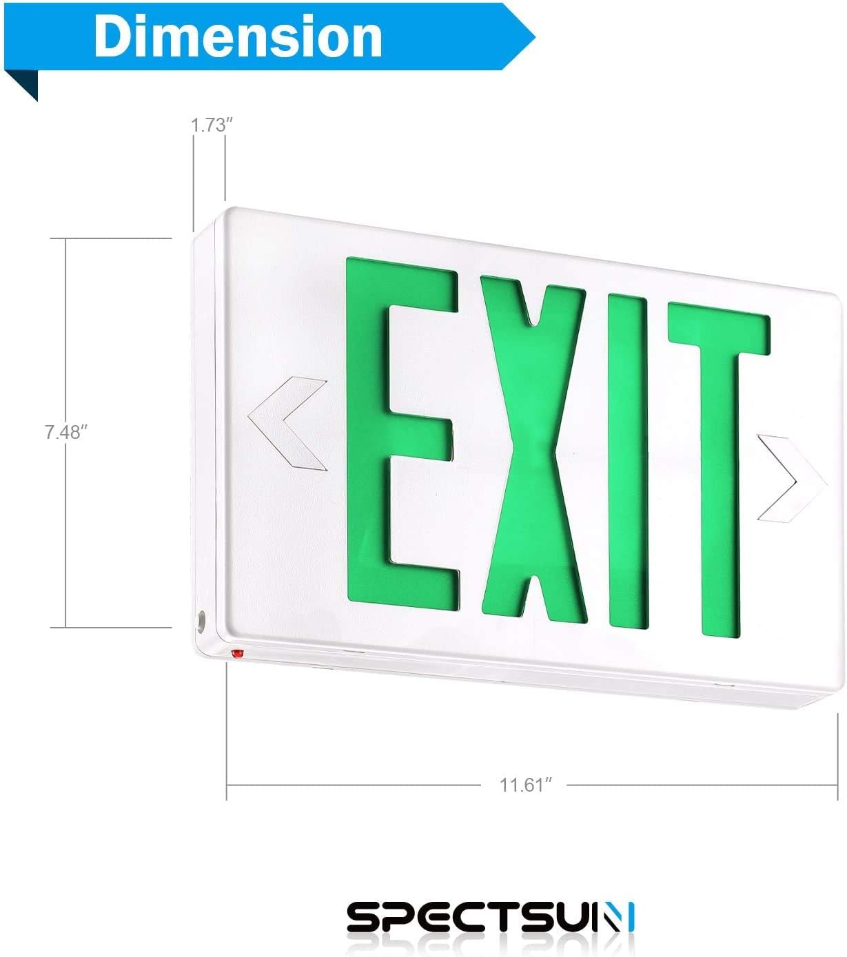 SPECTSUN 10 PacksLED Emergency EXIT Sign Lighting Combo- 120-277V Emergency Exit Lights for Home Power Failure-UL 924 Certified Commercial Emergency Light Fixtures (SPJEE2GWE-WT-10)