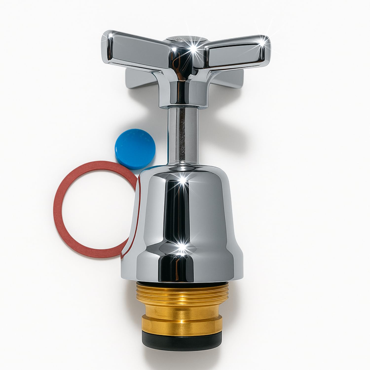 B&Q -  Hkc15Cp 3/4" Cold Tap HeadworkCompression Valve Replacement With Chrome Cross Handle