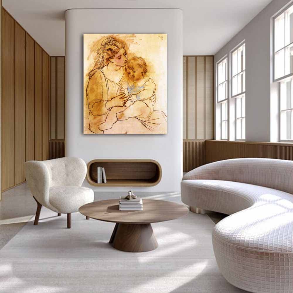 Amazon.co.jp: パブロ・ピカソ-Mother and Child 絵画 インテリア