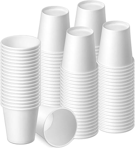 Paquete de 100 vasos de papel desechables de 3 onzas, para enjuague bucal de baño, tazas desechables de espresso para baño, aperitivos, expreso,