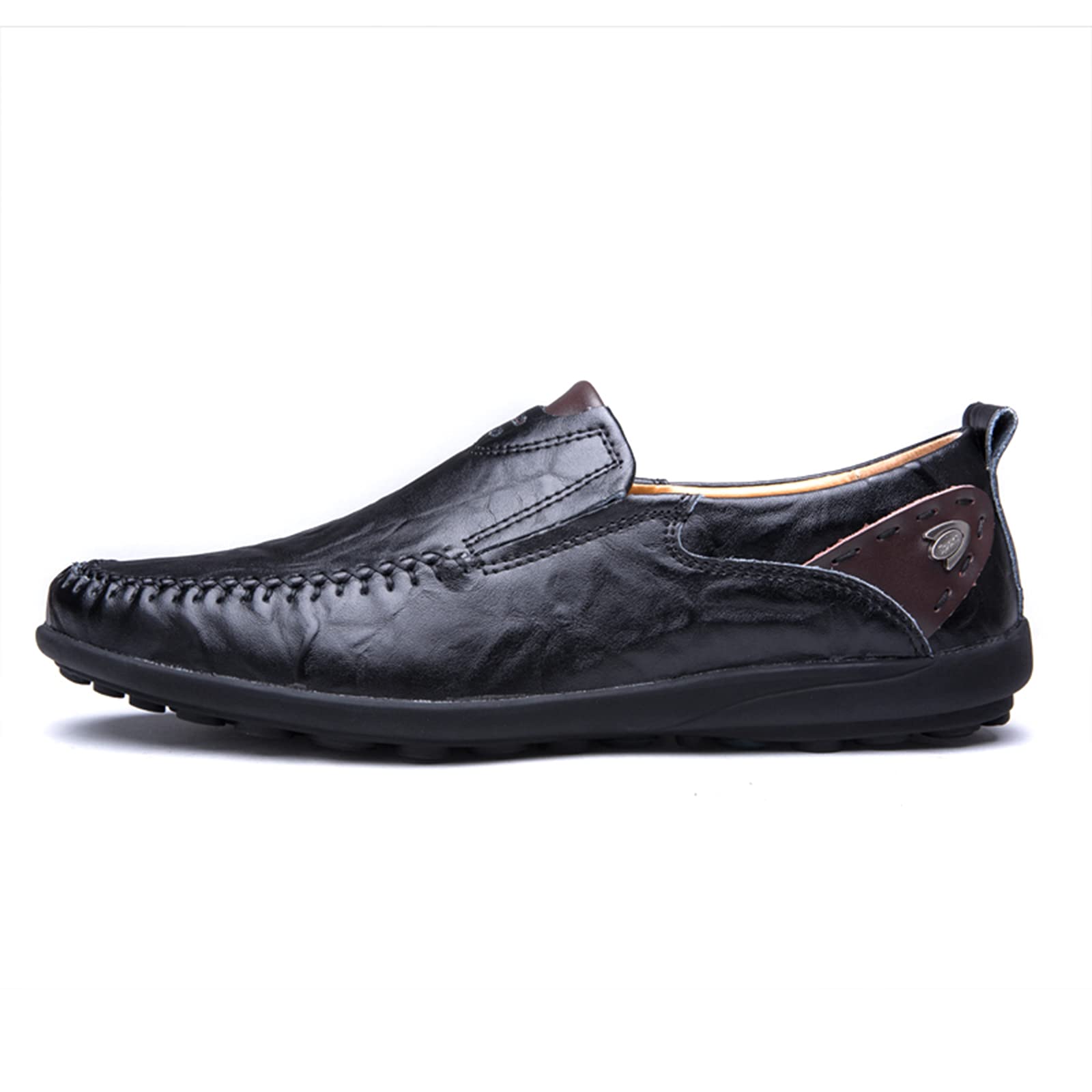 Hombres Casual Slip On Mocasines Zapatos de conducción Vestido de Cuero Mocasines Zapatillas Moda Walking Flats