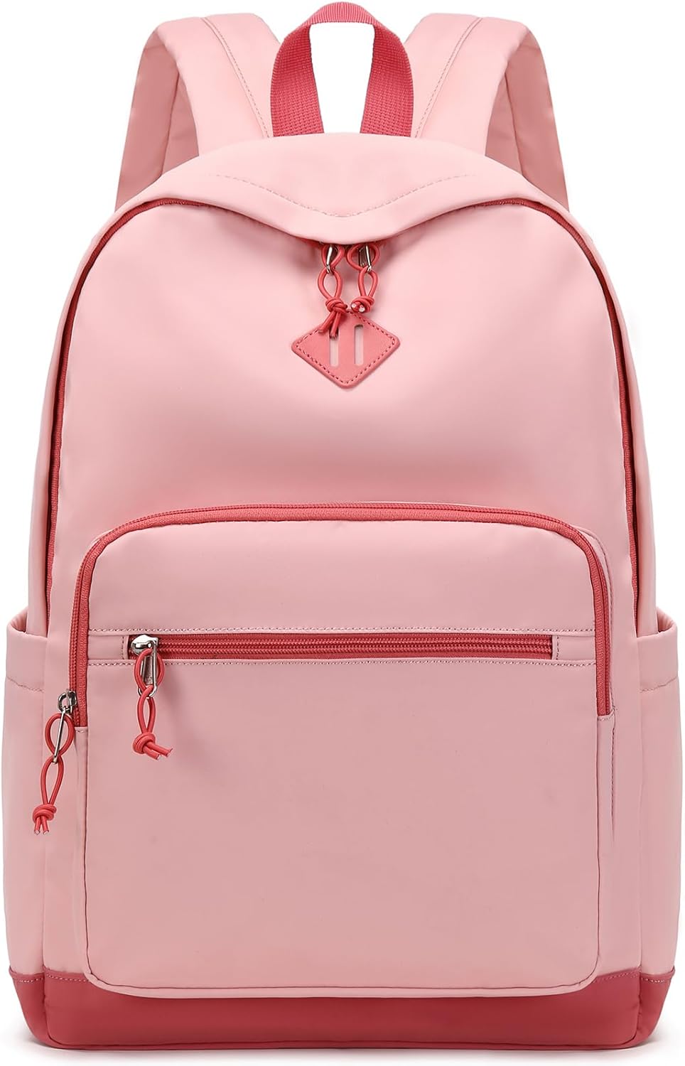 Lohol Classic Backpack for Girls Teens, Lightweight Bookbag for School Travel College (Pink/Red)