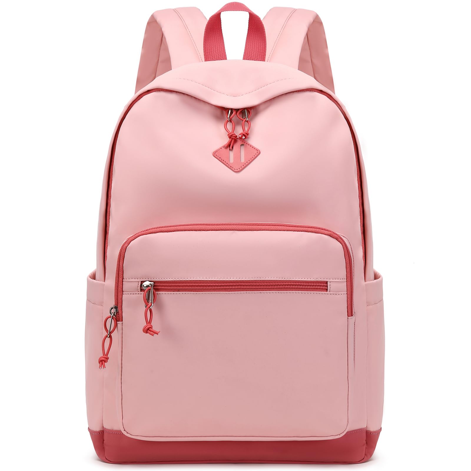 Lohol Classic Backpack for Girls Teens, Lightweight Bookbag for School Travel College (Pink/Red)
