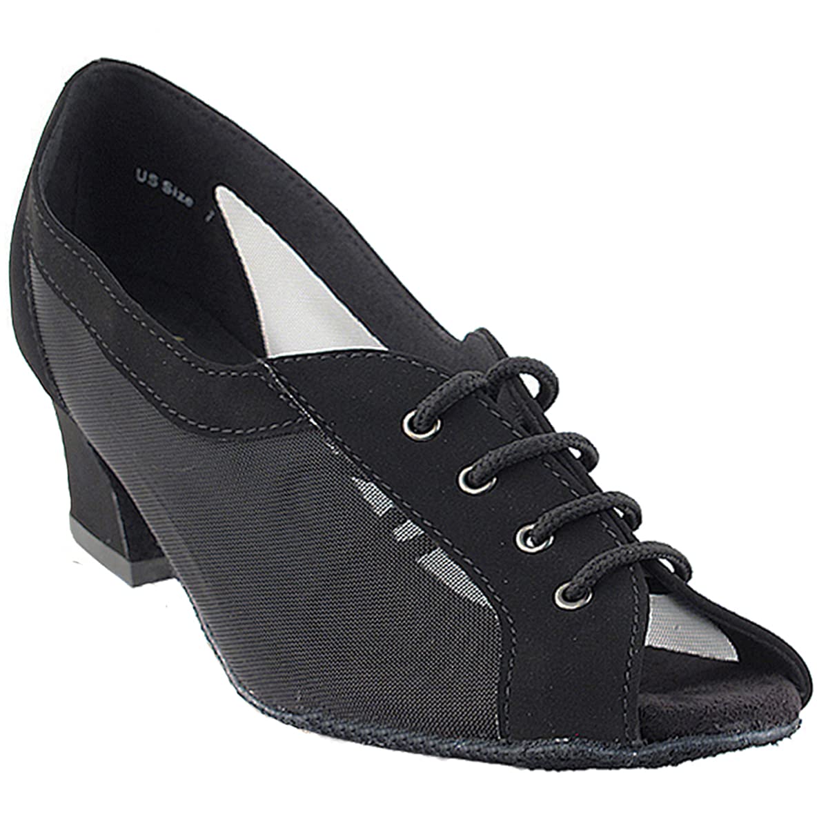Very Fine Dance Shoes Womens Ballroom Dance Shoes Party Salsa Practice Dance Shoes Black Nubuck 1644EB Comfortable 2