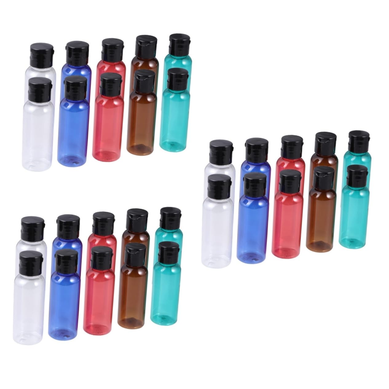 3 Set Bottiglie Viaggio Ricaricabili Marrone E Trasparente Contenitori Vuoti Pratici Per Gel E Lozioni Facili E Leggeri 10 Pezzi * 3
