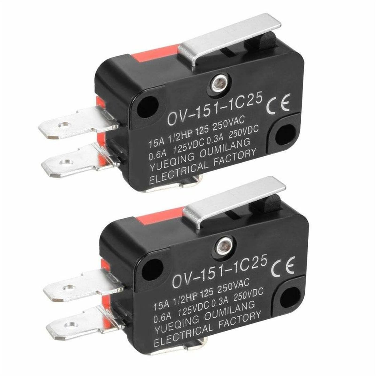 JNURGWLYH Replacement Parts Limit Switch 10pcs V-151-1C25 SPDT 1 NO 1 NC Short Straight Hinge Lever Arm Limit Micro Switch E-Switch