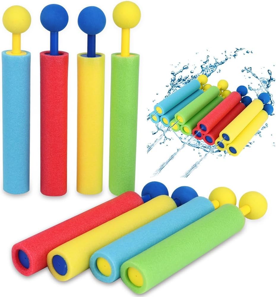 Foam Water Blaster 8PCS, Colorful Water Pistols for Kids Toddlers, Super Soaker Foam Guns for Kids & Adults, Outdoor Pool, Beach & Garden Summer Toys (31.5 * 3cm)
