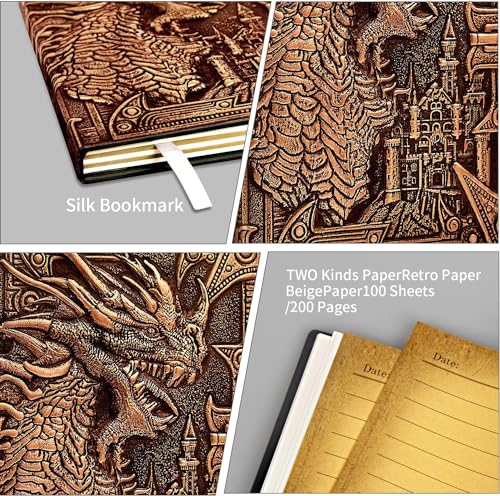 Cuaderno D&D de cuero A5 con portabolígrafos para organizar apuntes de viaje 4