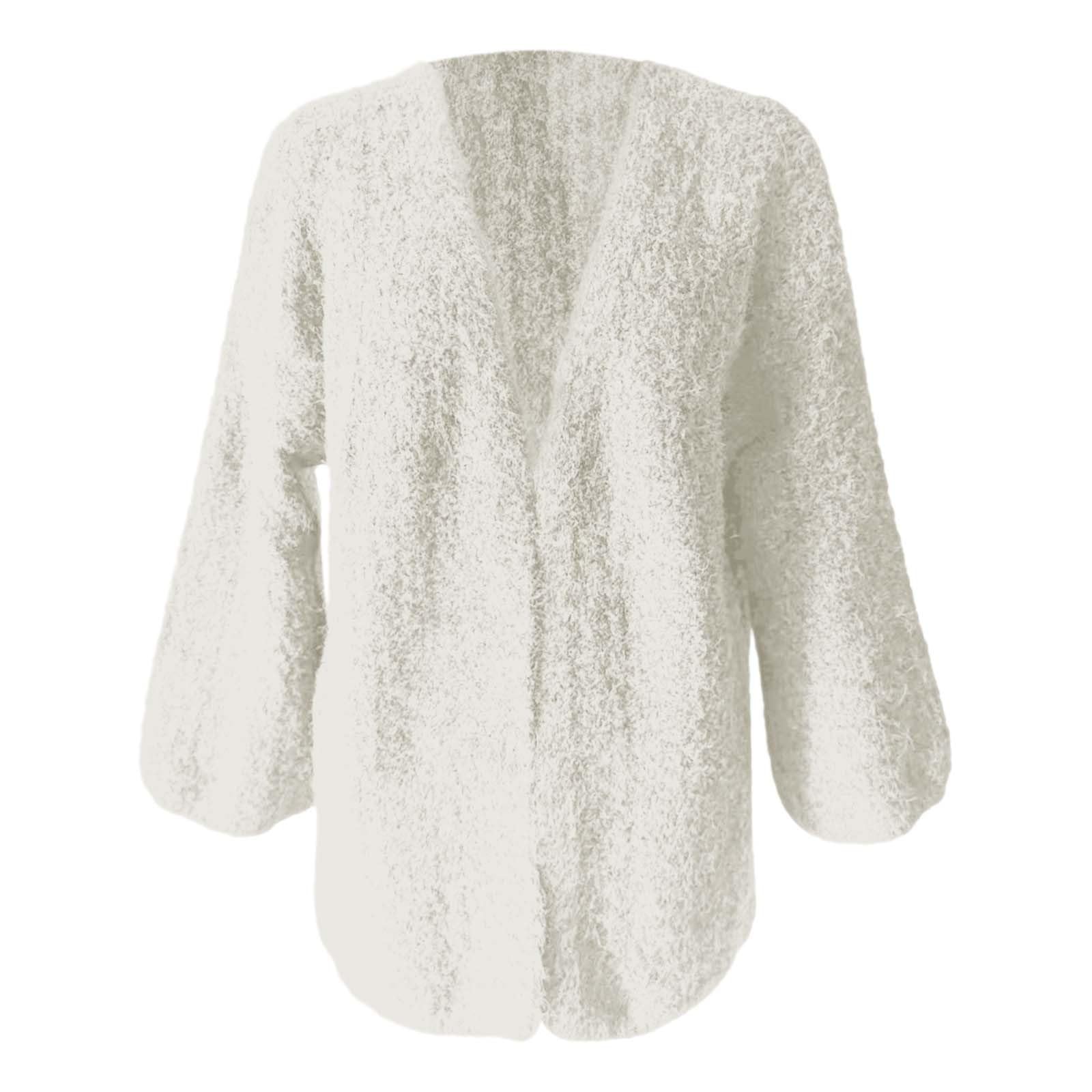 Generisch Damen Pullover Weicher Strickjackenmantel Langärmliger Damenmantel Offene Vorderpartie Übergroßer Winterpullover Elegante Freizeitjacke