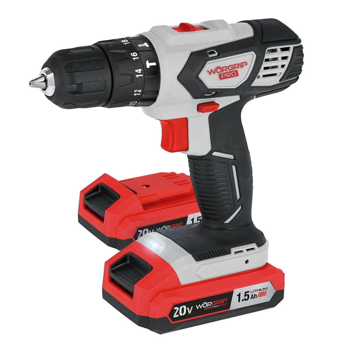 TALADRO PERCUT.WORGRIP 20V. 2 BAT 1.5Ah