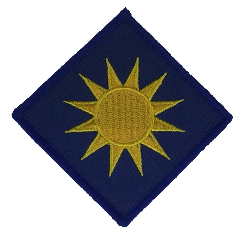 EE US Army National Guard 40TH Infantry Division Unit Patch - Square, 1, Military, Embroidered, Green, Brown, Gold, Polyester or Cotton