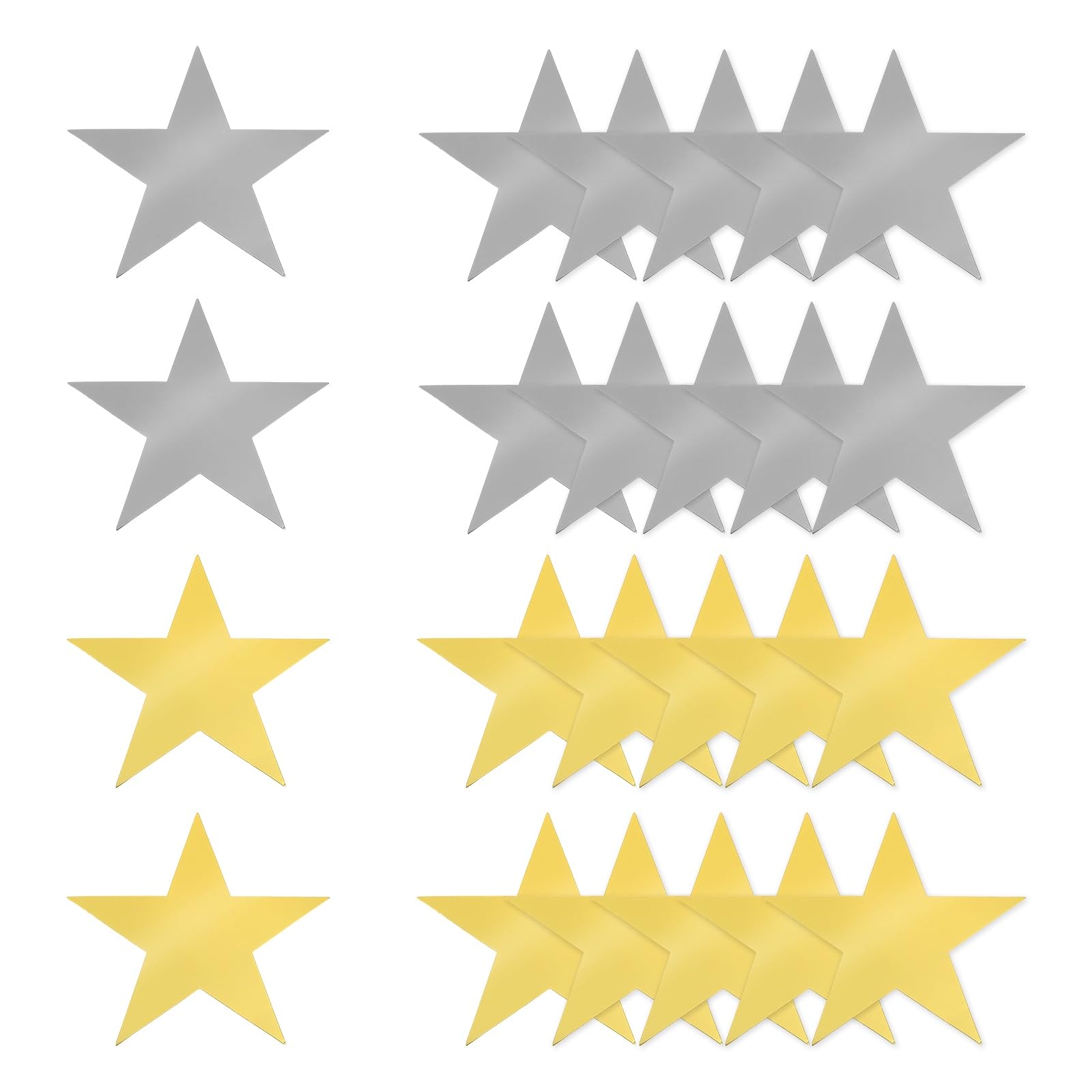 sourcing map 24 Pcs Stars Cutouts Decoration, 6" Double Printed Paper Stars Cutout Confetti Cardboard Stars Decorations for Bulletin Board Wall Classroom Party, Gold/Silver