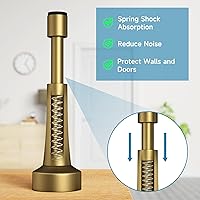 Vista 2 de 4 piezas de topes de puerta de resorte para pared - Tope de puerta de 4.33 pulgadas para la parte inferior de la puerta, tope de puerta de aluminio