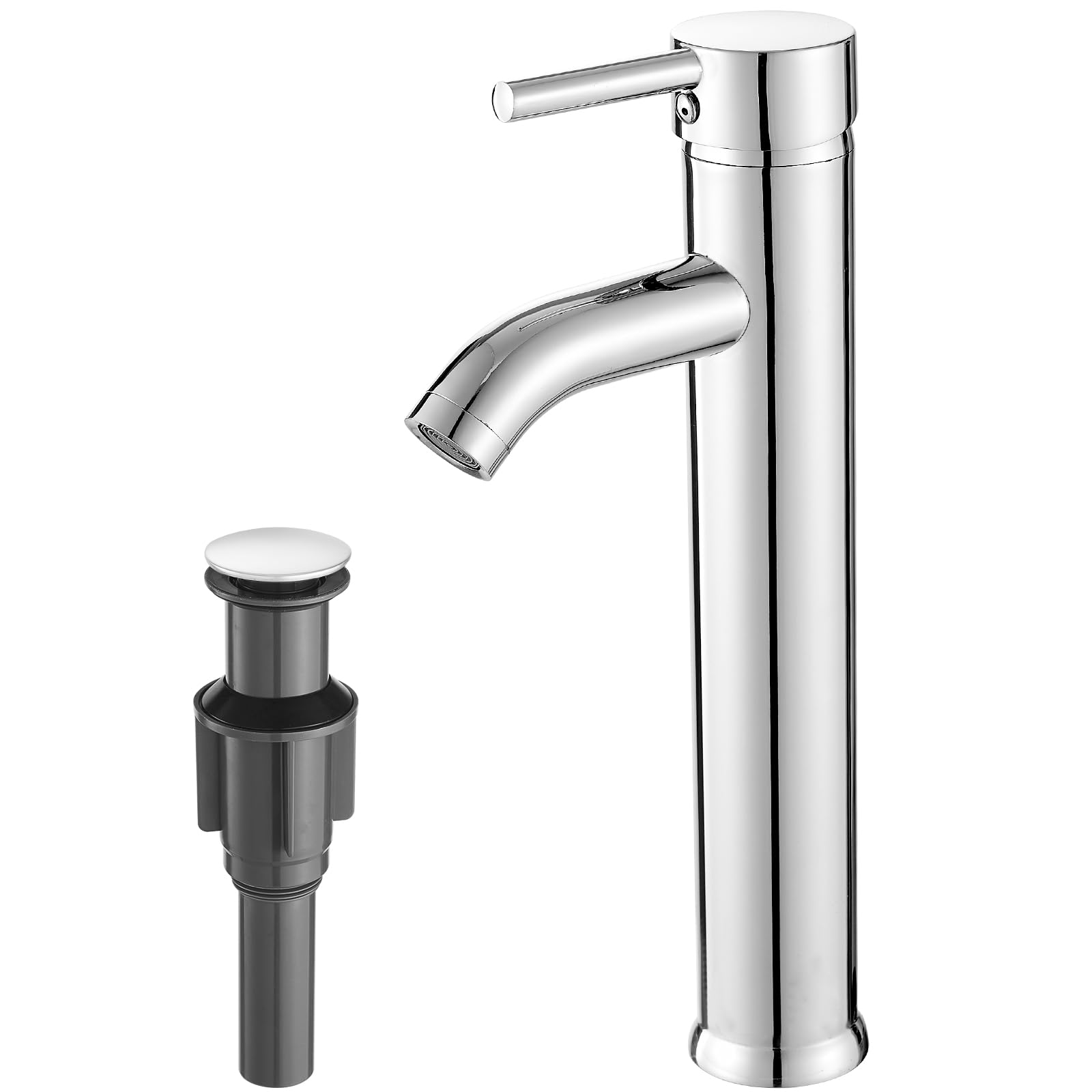 VOTON Vessel Sink Faucet Chrome Modern Tall Bathroom Faucets Single Handle One Hole Rv Vanity Lavatory Bathroom Sink Faucet