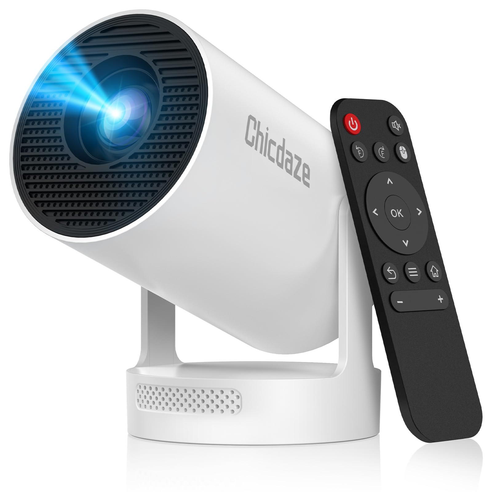 Mini Projector with WiFi and Bluetooth, Smart Portable Projector with 4K Support, 5w Sound Base Speaker, 260 ANSI, 210° Rotation, Auto Keystone Correction for Home Bedroom Outdoor, HY300 Plus