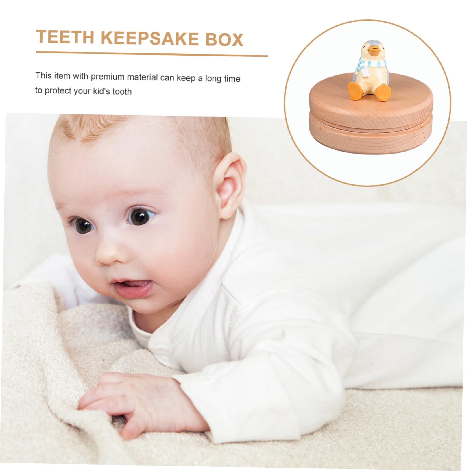 Totority Cartoon Tooth Box Baby Tooth Holder Wooden Track Tooth Loss for Boys and Girls