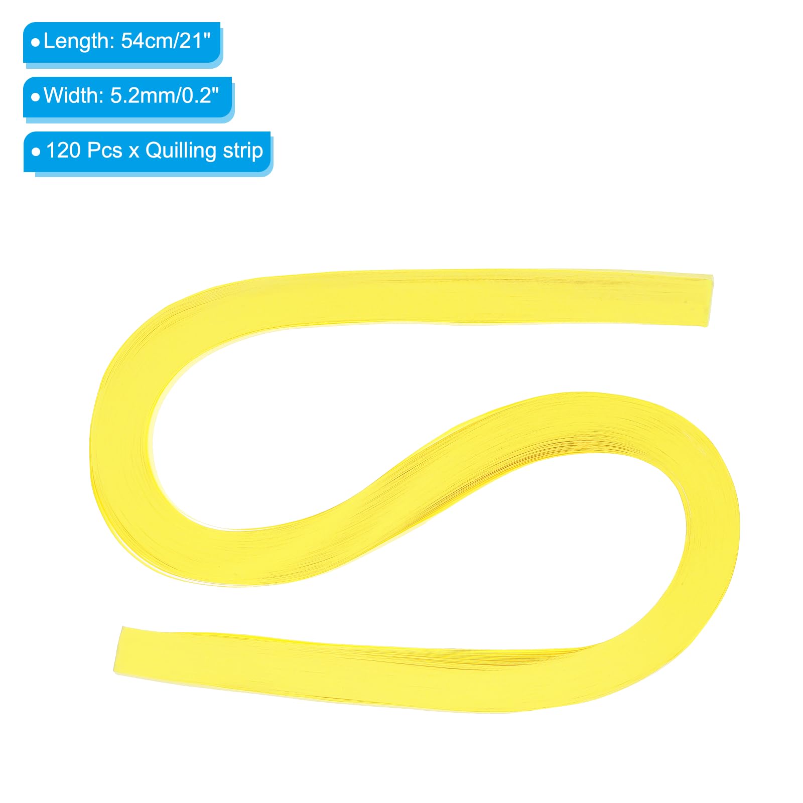 PATIKIL 120pcs Quilling Strips Paper 3/16"(5.2mm) 21"(54cm) Origami Paper Quilling Strip for Art DIY Hand Craft Christmas Bright Yellow - Image 2