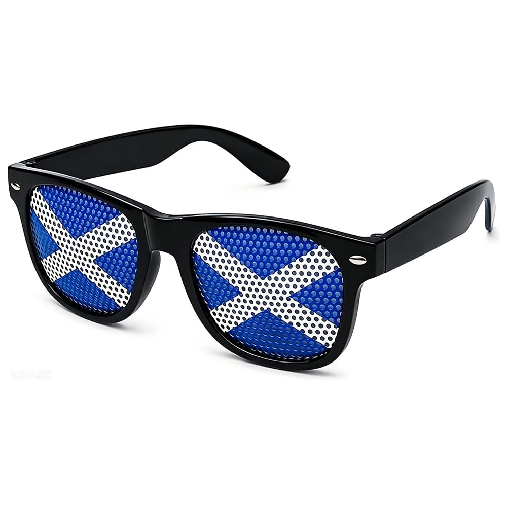 Tudegy Scotland Flag Novelty Sunglasses,Scotland Sunglasses Boys Girls, Football World Cup Glasses, Football Eyewear Party Accessory for Childrens (Black) — image 1