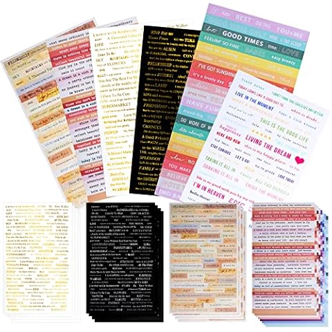 Ticeed 22 Hojas de Scrapbooking Frase Pegatinas Cover