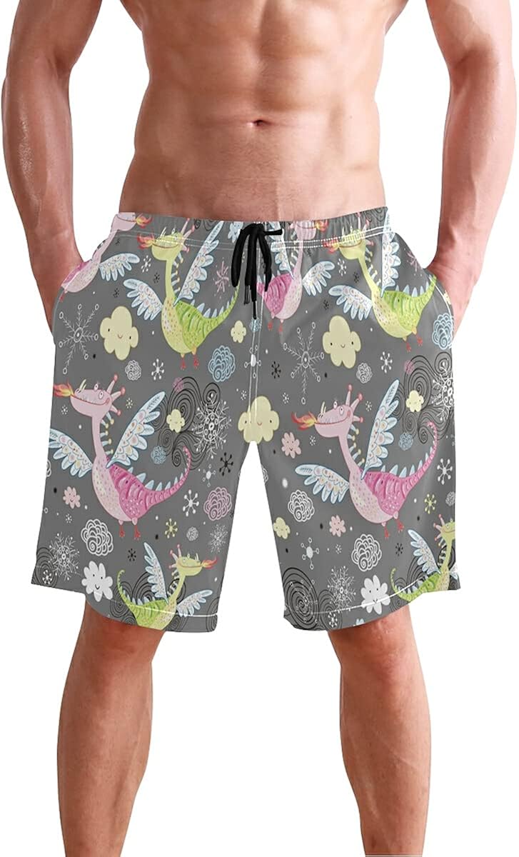 Pantaloncino Short Disegno Animale Drago Uomo Simpatico Regalo Per Bambini Drago Dinosauro Costume Da Uomo Bagno Pantaloncini Da Surfe Costumi Spiaggia Calzoncini P191827 - Foto 9