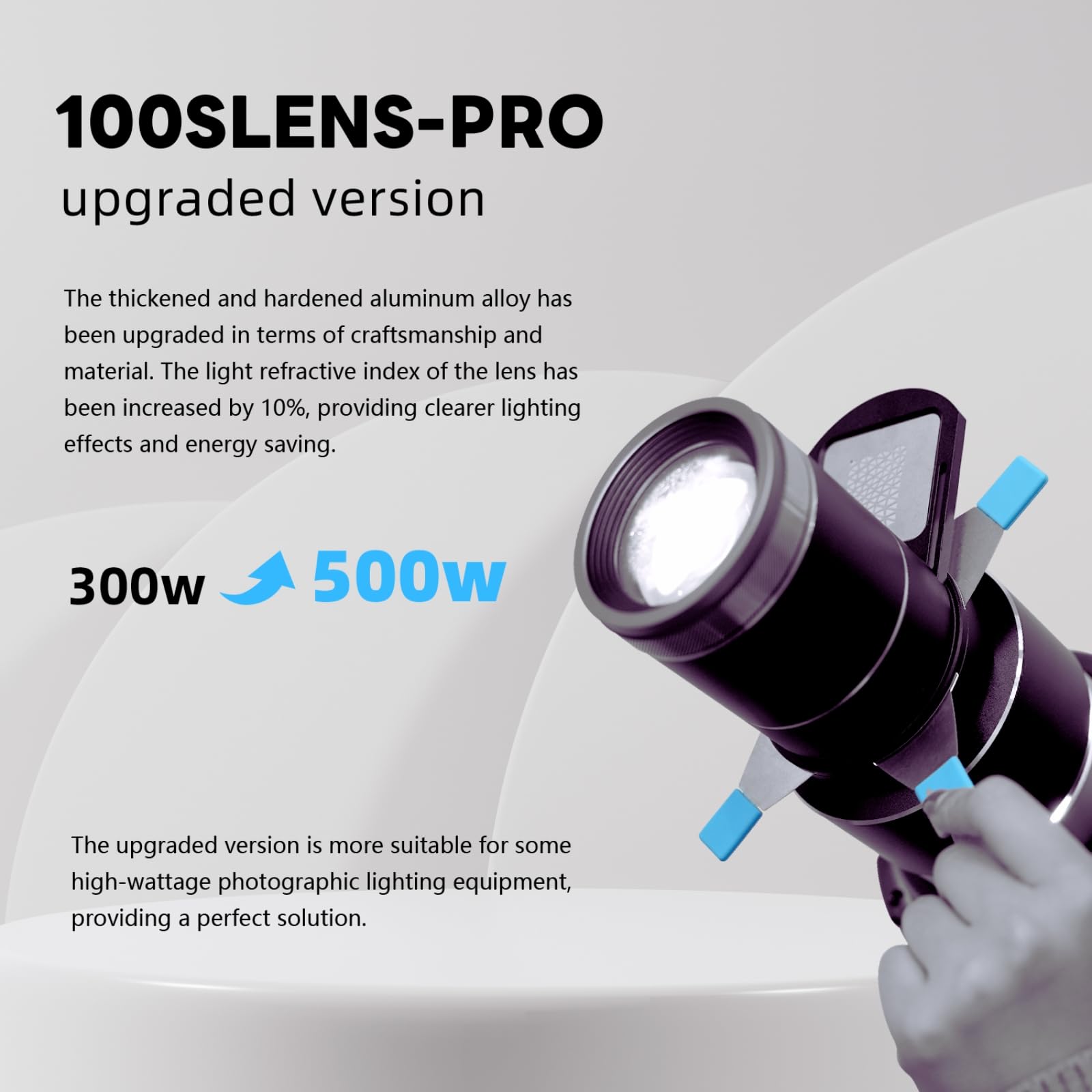 Snoot à Monture Bowens, kit de snoot Optique pour Portraits monoblocs/éclairage LED, Compatible avec Aputure Amaran 60D/100X/D 200D/X,Storm 400x Godox SL60, 4 filtres Couleur, 25 gobos.