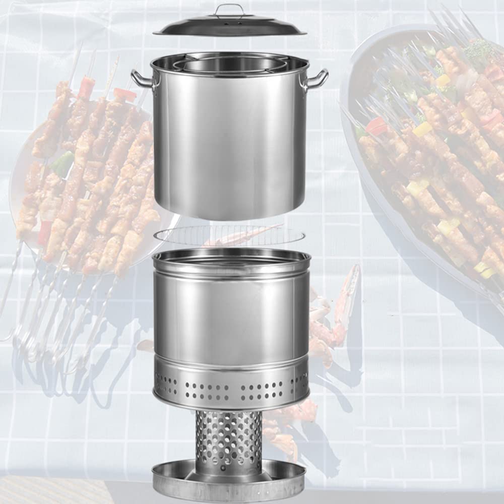 Komercyjny grill na węgiel drzewny – idealny do kurczaków, ostryg i nie tylko – do użytku wewnątrz/na zewnątrz, idealny na kemping i patio – wytrzymała, przenośna kuchenka na węgiel drzewny.