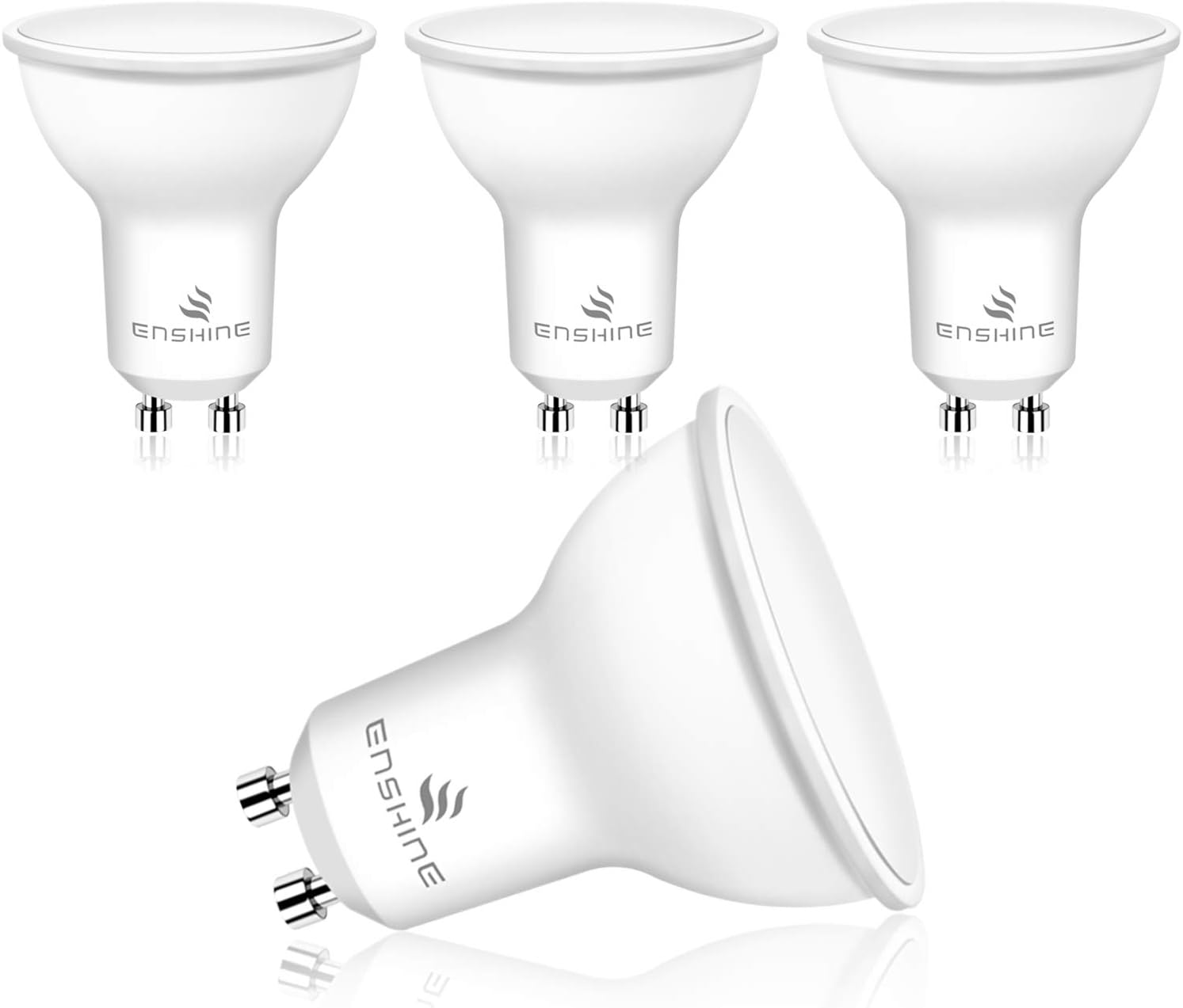 LED GU10 Spotlight Bulbs, Frosted, 7W (50W Halogen Equivalent), Warm White 3000K, 500 Lumen, Non-dimmable(Pack of 4)