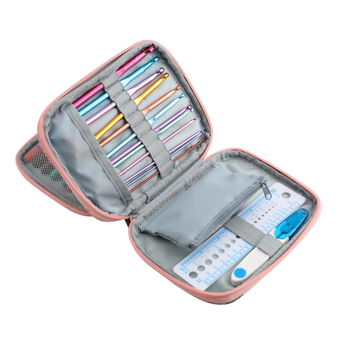 SHINEOFI 1juego Completo De Herramientas De Mano Con Agujas De Ganchillo y Bolsa De Almacenamiento Kit De Tejer Para Principiantes y Aficionados Al Crochet
