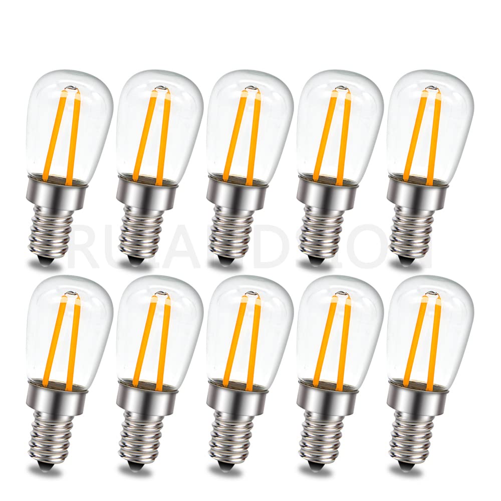Ruiandsion E12 LED Bulb 220V AC Warm White 2SMD LED Chips LED Clear Bulb Replacement for Candles Ceiling Pendant Decorative Light (Pack of 10)