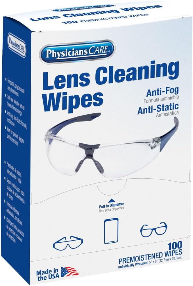 (), Anti-Static Lens Wipes for Eyeglasses, PhysiciansCare Pre-Moistened