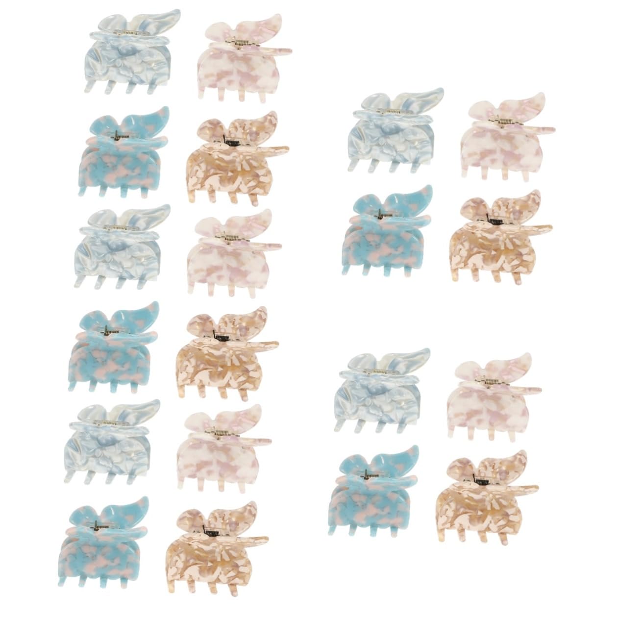 Healeved 20stücke Schmetterlings-haarspangen Für Haarklammern Im Set Kreative Und Haaraccessoires Wasserwellenblau Blumenmuster Und Zarten Farben Für Stilvolle Frisuren