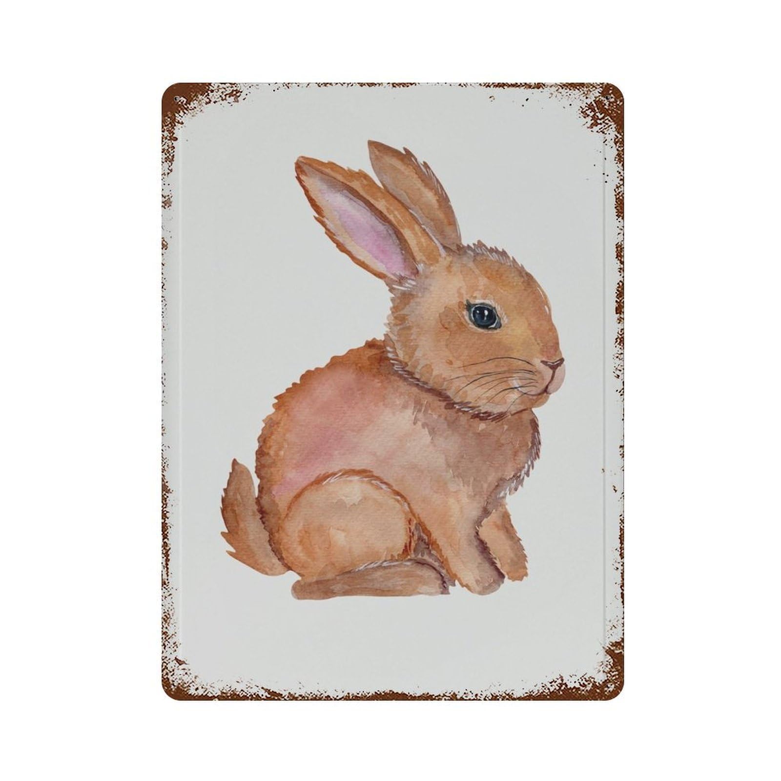 xiaoxiaoshen Vintage Easter Bunny ， Muted Cottagecore Rabbit Wall Decor Art Metal Tin Poster Modern Home Decor Art Home Bar Shop Decorations Vintage Sign 40x30cm
